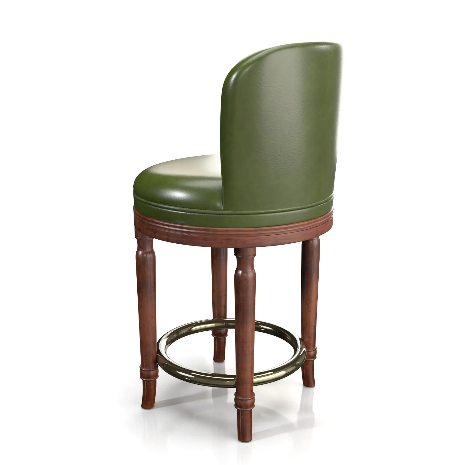 Green Leather Bar Stool PBR 3D Model_04